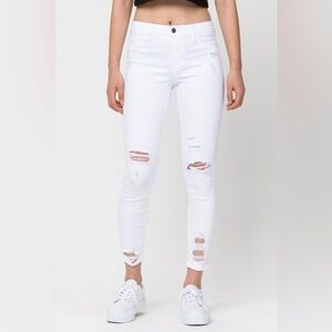Cello White Distressed Cropped Mid Rise
Skinny Jeans Size 9